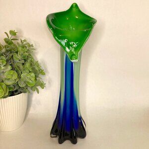 Vintage Jack in the Pulpit Hand Blown Glass Vase